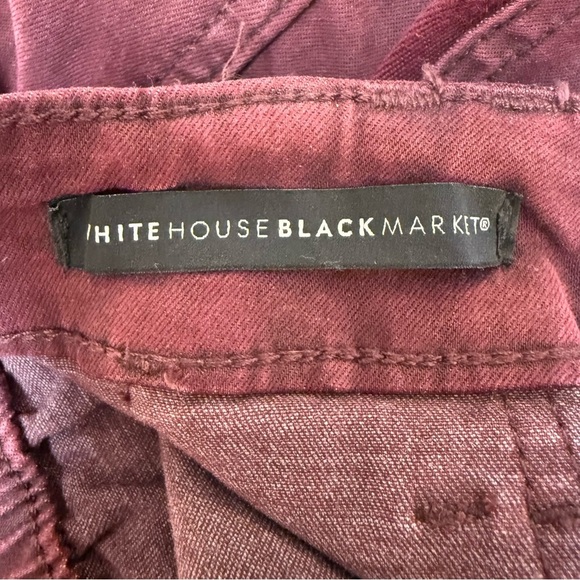 WHBM Mid-Rise Everyday Soft Denim Utility Slim Ankle Jeans Size 4 Burgundy - Picture 8 of 16